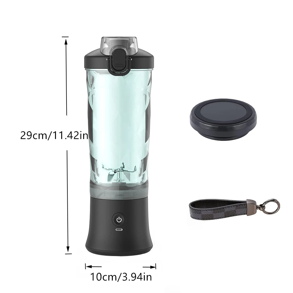 Portable Blender, Cordless, 18oz. Vessel, Personal Blender-for Shakes & Smoothies, BPA Free, Leakproof-Lid  USB-C Rechargeable
